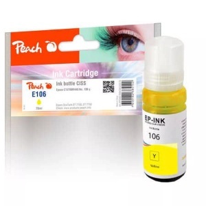 Peach, Peach Tintenbehälter magenta kompatibel zu Epson C13T00R440, 106 y, Peach E106 y Tintenbehälter ye ersetzt Epson No. 106 y, C13T00R440 für z.B. Epson EcoTank ET -7700, Epson EcoTank ET -7750, Epson EcoTank L 7160