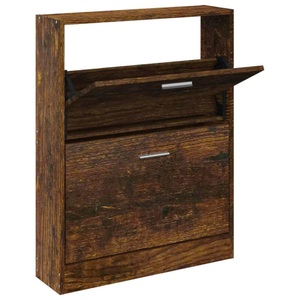 vidaXL, vidaXL Schuhschrank Räuchereiche 59x17x81 cm Holzwerkstoff