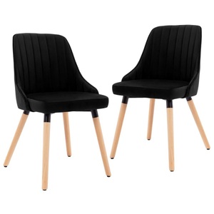 vidaXL, vidaXL Esszimmerstühle 2 Stk. Schwarz Samt, 