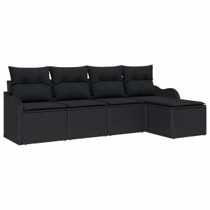 vidaXL, VidaXL - Garten-sofa poly-rattan, One Size, Schwarz