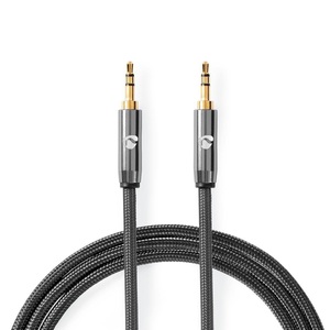 Nedis, Stereo-Audiokabel | 3,5 mm Stecker | 3,5 mm Stecker | Vergoldet | 5,00 m | Rund | Grau / Grau mit Metall | Pappschachtel mit abgedecktem Fenster, Nedis Audiokabel ST/ST 3.5mm, 5m