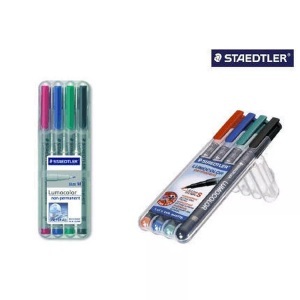 Staedtler, Staedtler Folienstift Lumocolor M non-permanent 315 Blau, Grün, Rot, Schwarz 315 WP4, Staedtler Lumocolor, non-permanent, Universalstift, 1mm, M, 315 WP4, (4-farbig assortiert)