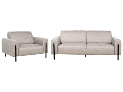 Beliani, Wohnzimmer Set aus Polyester Klassisch ASKIM Wohnzimmer Set aus Polyester Klassisch ASKIM, Beliani - Wohnzimmer Set aus Polyester Klassisch ASKIM, One Size, Rauch