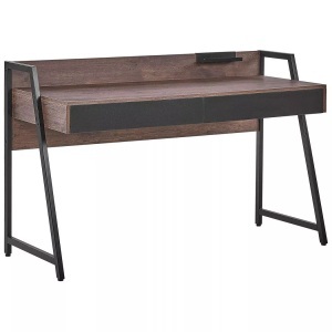 Beliani, Schreibtisch aus Spanplatte Industriell HARWICH Schreibtisch aus Spanplatte Industriell HARWICH, Beliani - Schreibtisch aus Spanplatte Industriell HARWICH, One Size, Braun Leder
