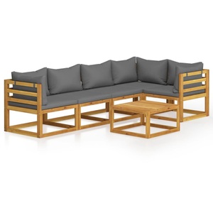 vidaXL, vidaXL 6-tlg. Garten-Lounge-Set mit Auflagen Massivholz Akazie, vidaXL 6-tlg. Garten-Lounge-Set mit Auflagen Massivholz Akazie