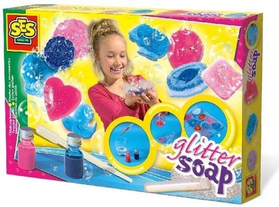 SES CREATIVE, SES Creative ® Seife gießen - bunt, Bastelset GLITZER SEIFE in pink/blau