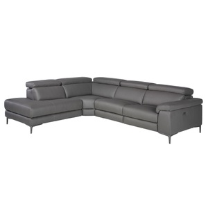 Angel cerda, Ecksofa gepolstert in em Leder Ecksofa gepolstert in em Leder, ANGEL CERDA - Linke Chaiselongue Relaxsofa in dunkelgrauem Leder, 200 cm