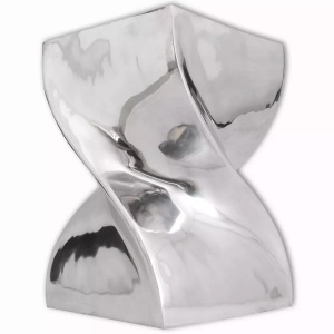 Diverse Hardware, Hocker/Beistelltisch Verdrehte Form Silbern Aluminium, vidaXL Hocker/Beistelltisch Verdrehte Form Silbern Aluminium