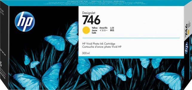 Hp, HP 746 Gelb DesignJet Tintenpatrone, 300 ml, Hewlett Packard Tintenpatrone, gelb, 746, P2V79A, (300ml)
