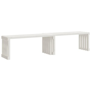 vidaXL, vidaXL Gartenbank Ausziehbar Weiß 212,5x40,5x45 cm Massivholz Kiefer