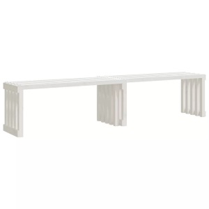 vidaXL, vidaXL Gartenbank Ausziehbar Weiß 212,5x40,5x45 cm Massivholz Kiefer