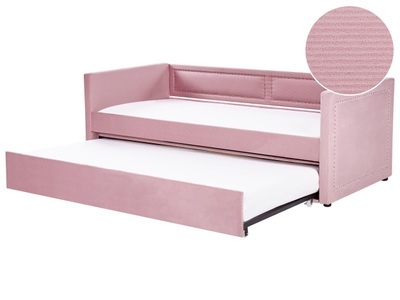 Beliani, Bett mit Lattenrost aus Cord Modern MIMIZAN Bett mit Lattenrost aus Cord Modern MIMIZAN