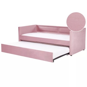 Beliani, Bett mit Lattenrost aus Cord Modern MIMIZAN Bett mit Lattenrost aus Cord Modern MIMIZAN