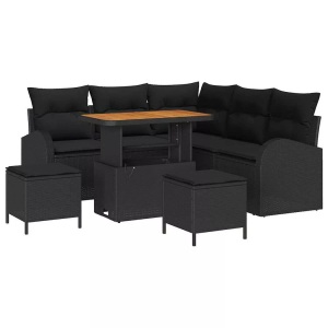 vidaXL, VidaXL - Garten-sofa poly-rattan, One Size, Schwarz