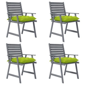 vidaXL, vidaXL Garten-Essstühle mit Kissen 4 Stk. Massivholz Akazie, 