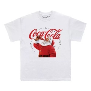 Coca Cola, Coca-Cola - Drinking Santa TShirt, für Damen, Weiss, Größe XL, Coca-Cola - Drinking Santa TShirt, für Damen, Weiss, Größe XL