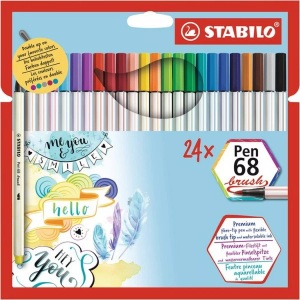 Stabilo, STABILO® Filzstift STABILO® Pen 68 BRUSH 24er im Kartonetui, STABILO Fasermaler Pen 68 brush 24er Kartonetui
