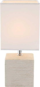 Globo, GLOBO GERI Tischleuchte Keramik beige, Textil weiß, Kabel 1,2 m, Schalter, LxBxH:130x1, Tischleuchte Geri