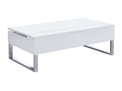 Vente-unique, Couchtisch höhenverstellbar - MDF & Metall - Weiß lackiert - SECALI Couchtisch höhenverstellbar - MDF & Metall - Weiß lackiert - SECALI, 