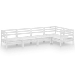 vidaXL, vidaXL 5-tlg. Garten-Lounge-Set Massivholz Kiefer Weiß, 