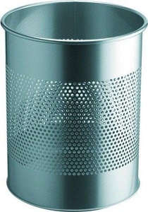 Durable, Papierkorb, silbermetallic, Durable Papierkorb rund, 15L/P165mm, silber, Stahl, 315mm x 260mm, 331023