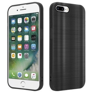 Cadorabo, Hülle für Apple iPhone 7 PLUS 7S PLUS 8 PLUS im Brushed Design, Cadorabo - Hülle für Apple iPhone 7 PLUS 7S 8 im Brushed Design, Schwarz