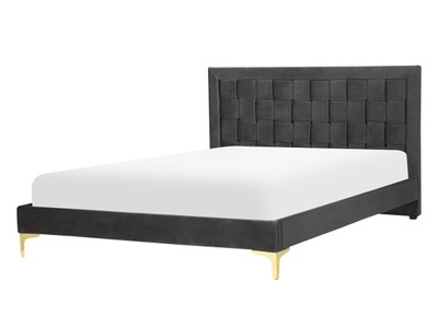 Beliani, Bett mit Lattenrost aus Samtstoff Modern LIMOUX Bett mit Lattenrost aus Samtstoff Modern LIMOUX