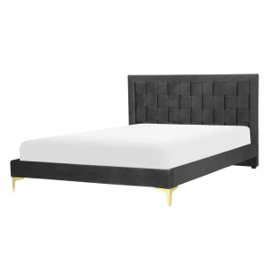 Beliani, Bett mit Lattenrost aus Samtstoff Modern LIMOUX Bett mit Lattenrost aus Samtstoff Modern LIMOUX
