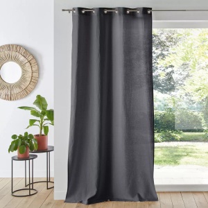 LA REDOUTE INTERIEURS, Vorhang Onega Unisex Grau 135x260 cm, La Redoute Intérieurs - Vorhang Onega mit Ösen, 135x260 cm, Grau