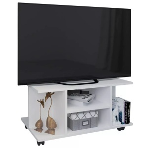 VCM, Holz TV Lowboard Rollen Fernsehschrank Tisch Konsole rollbar Möbel Fernsehtisch Findalo Holz TV Lowboard Rollen Fernsehschrank Tisch Konsole rollbar Möbel Fernsehtisch Findalo, VCM - Holz TV Lowboard Rollen Fernsehschrank Tisch Konsole rollbar Möbel Fernsehtisch Findalo, 80cm, Weiss