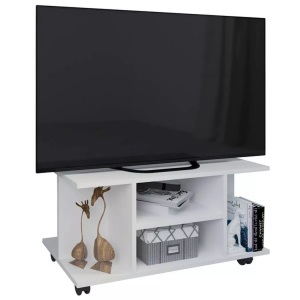 VCM, Holz TV Lowboard Rollen Fernsehschrank Tisch Konsole rollbar Möbel Fernsehtisch Findalo Holz TV Lowboard Rollen Fernsehschrank Tisch Konsole rollbar Möbel Fernsehtisch Findalo, VCM - Holz TV Lowboard Rollen Fernsehschrank Tisch Konsole rollbar Möbel Fernsehtisch Findalo, 80cm, Weiss