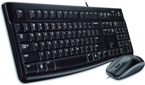 undefined, Logitech Desktop MK120, DE USB QWERTZ Deutsch Schwarz Tastatur, Logitech Tastatur-Maus-Set Verkabelt MK120 QWERTZ DE