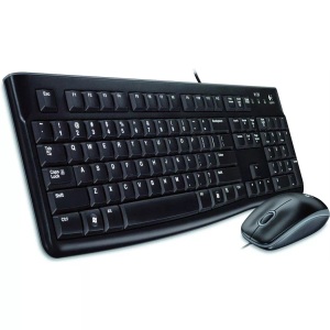 undefined, Logitech Desktop MK120, DE USB QWERTZ Deutsch Schwarz Tastatur, Logitech Tastatur-Maus-Set Verkabelt MK120 QWERTZ DE