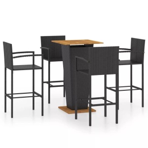 vidaXL, vidaXL 5-tlg. Gartenbar-Set Schwarz