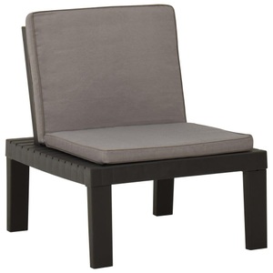 vidaXL, vidaXL Garten-Lounge-Stuhl mit Auflage Kunststoff Grau