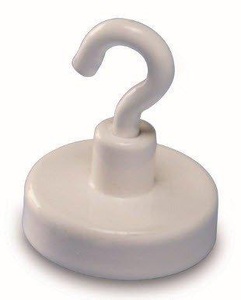 magnetoplan, Magnetoplan Hakenmagnet (Ø) 25 mm rund, mit Haken Weiß 1 St. 52625, Magnetop Deckenhaken, 25mm, 52625