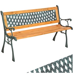 TecTake, Gartenbank Tamara 2-Sitzer aus Holz und Gusseisen 128x51x73cm Gartenbank Tamara 2-Sitzer aus Holz und Gusseisen 128x51x73cm, Tectake - Gartenbank Tamara 2-Sitzer aus Holz und Gusseisen 128x51x73cm, One Size, Braun