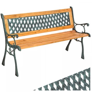 TecTake, Gartenbank Tamara 2-Sitzer aus Holz und Gusseisen 128x51x73cm Gartenbank Tamara 2-Sitzer aus Holz und Gusseisen 128x51x73cm, Tectake - Gartenbank Tamara 2-Sitzer aus Holz und Gusseisen 128x51x73cm, One Size, Braun