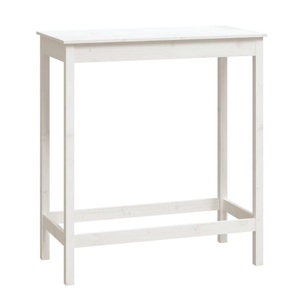 vidaXL, vidaXL Bartisch Weiß 100x50x110 cm Massivholz Kiefer, vidaXL Bartisch Weiß 100x50x110 cm Massivholz Kiefer