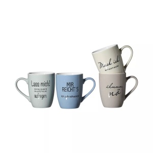 RITZENHOFF & BREKER, Ritzenhoff & Breker Becher »Sprüche«, (Set, 4 tlg., 4 Kaffeebecher (300 ml, 11 cm hoch, 8 cm Durchmesser), Motiv 