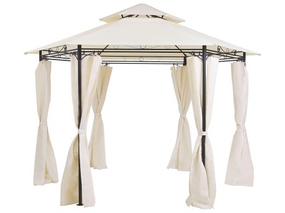 Beliani, Beliani Pavillon Stahl beige ? 350 cm Portel, Beliani - Pavillon aus Stahl Mediterran PORTEL, One Size, Perle