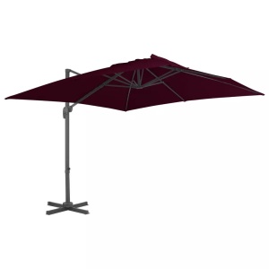 vidaXL, vidaXL Ampelschirm mit Aluminium-Mast Bordeauxrot 300x300 cm, vidaXL Ampelschirm mit Aluminium-Mast 300x300 cm Bordeauxrot