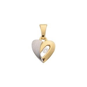 MUAU Schmuck, Anhänger Herz Gelbgold 750 Diamant 0.03ct. 13x8mm Damen Gelbgold ONE SIZE, MUAU Schmuck - Anhänger Herz Gelbgold 750 Diamant 0.03ct. 13x8mm, One Size,