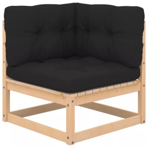 vidaXL, vidaXL Garten-Ecksofa mit Anthrazit Kissen Massivholz Kiefer