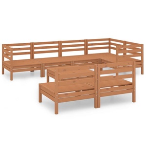 vidaXL, vidaXL 8-tlg. Garten-Lounge-Set Massivholz Kiefer Honigbraun
