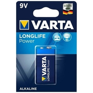 Varta, LONGLIFE Power 9V Block Alkaline Batterie - 1 Stück, Longlife Power Alkaline-Batterie, Typ 9V / E-Block / 6LR3146, 9 Volt