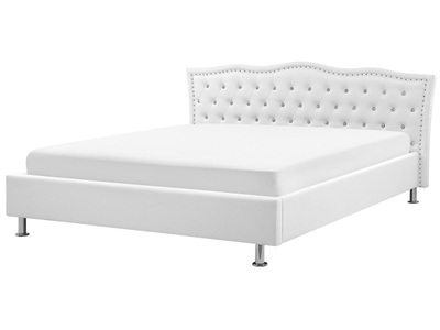 Beliani, Bett mit Lattenrost aus Kunstleder Klassisch METZ Bett mit Lattenrost aus Kunstleder Klassisch METZ