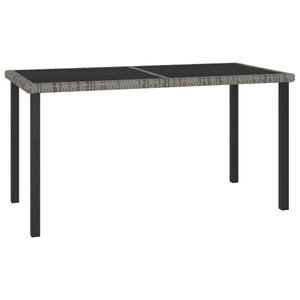 vidaXL, vidaXL Garten-Esstisch Grau 140x70x73 cm Poly Rattan