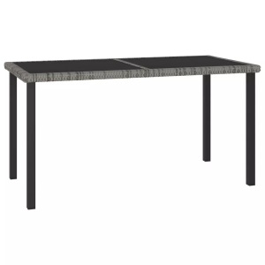 vidaXL, vidaXL Garten-Esstisch Grau 140x70x73 cm Poly Rattan