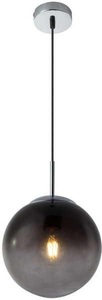 Globo, GLOBO VARUS Hängeleuchte nickel matt, Glas rauch, D:200, H:1200, exkl. 1xE27 40W 230V, Hängeleuchte Varus Chromfarben max. 60 Watt